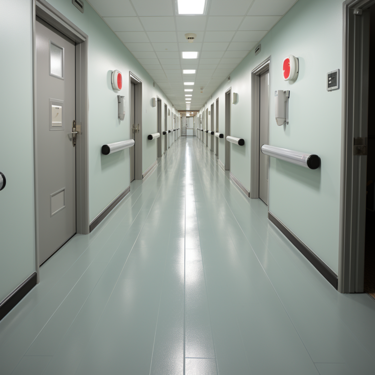 Anti static vinyl flooring for healthcare spaces